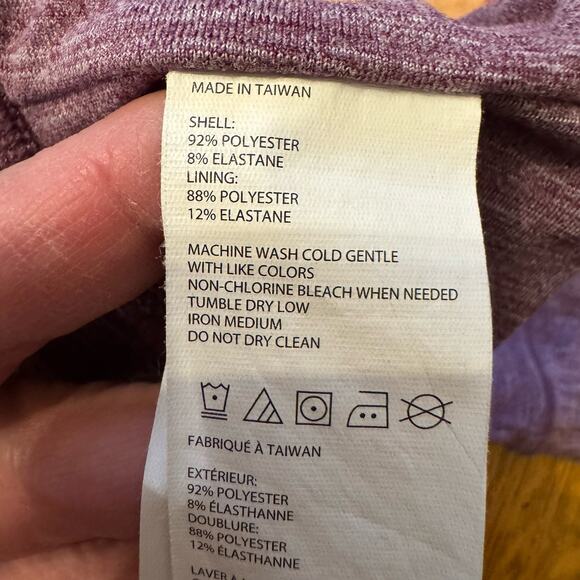 prAna Ember Funnel Neck Pullover Top XL Purple Heather Workout Yoga Comfort - Picture 6 of 7